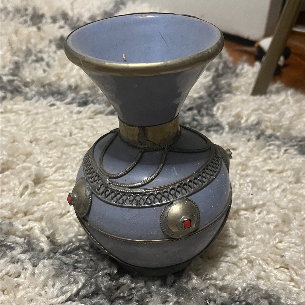 Blue and Gold Moroccan vase